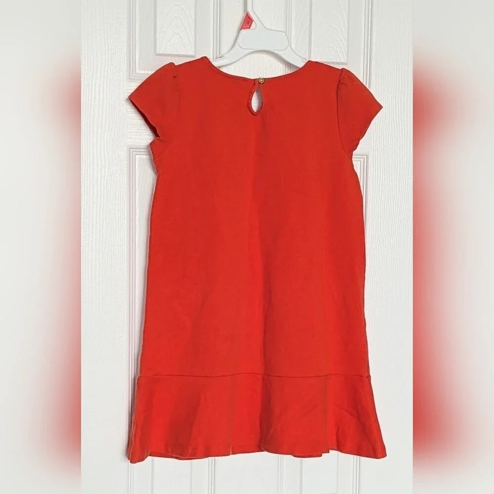 Gymboree Kids' (Size 8) Bright Orange Dress w/Gold Zippers & Ruffled Hem